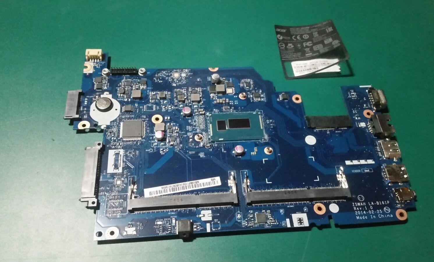 Acer Aspire E5-531 E5-571 Motherboard with i3- 4030u CPU Z5WAH L - Click Image to Close